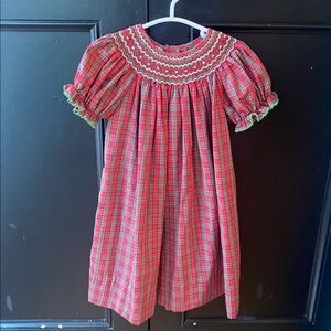 Petit Bebe Red Plaid Smocked Dress